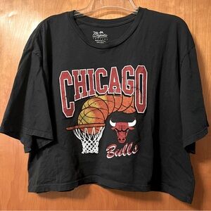 Black Chicago Bulls Crop Top